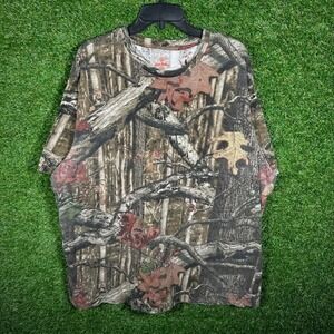 Game Winner Mens 2XL Real Tree Camo T-Shirt Forest Hunting Brown Green